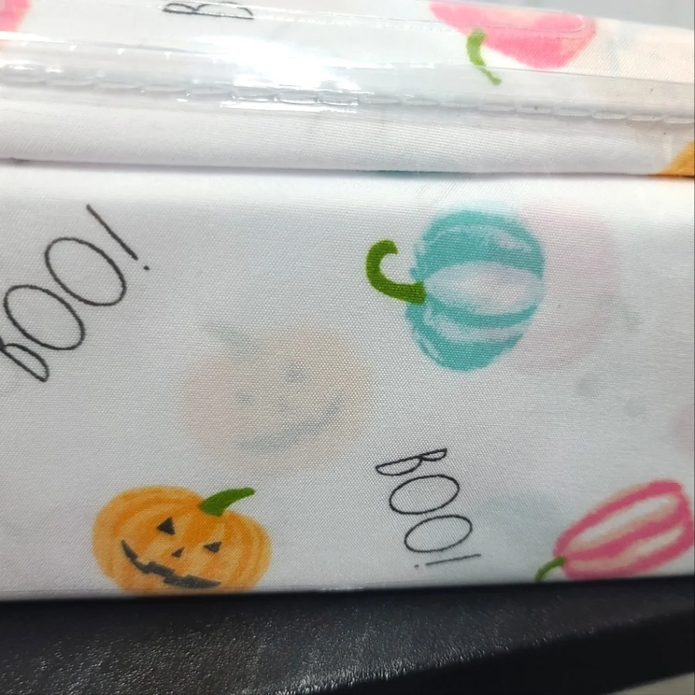 Rae Dunn Colorful Jack Pumpkin Boo QUEEN Bed Sheet Set Decor NEW